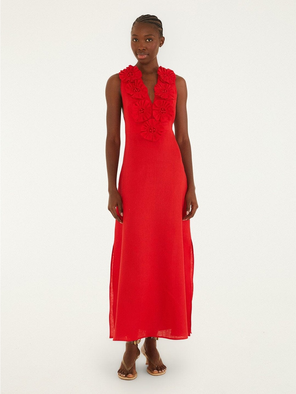 Farm Rio Red 3d Flower Maxi Dress - Picture 3 of 6